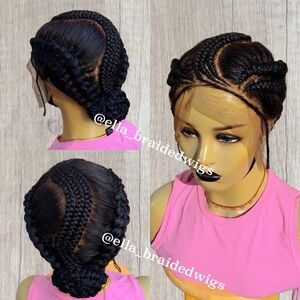 Elegant Black Braided Wig by
